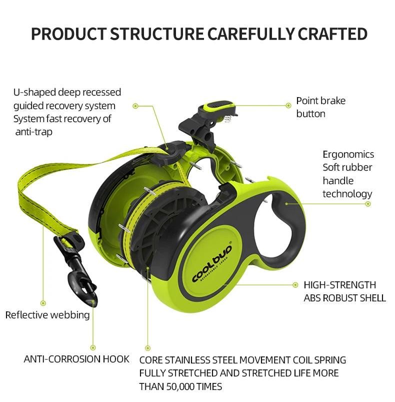 Soft Handle Professionally Crafted Retractable Dog Leash