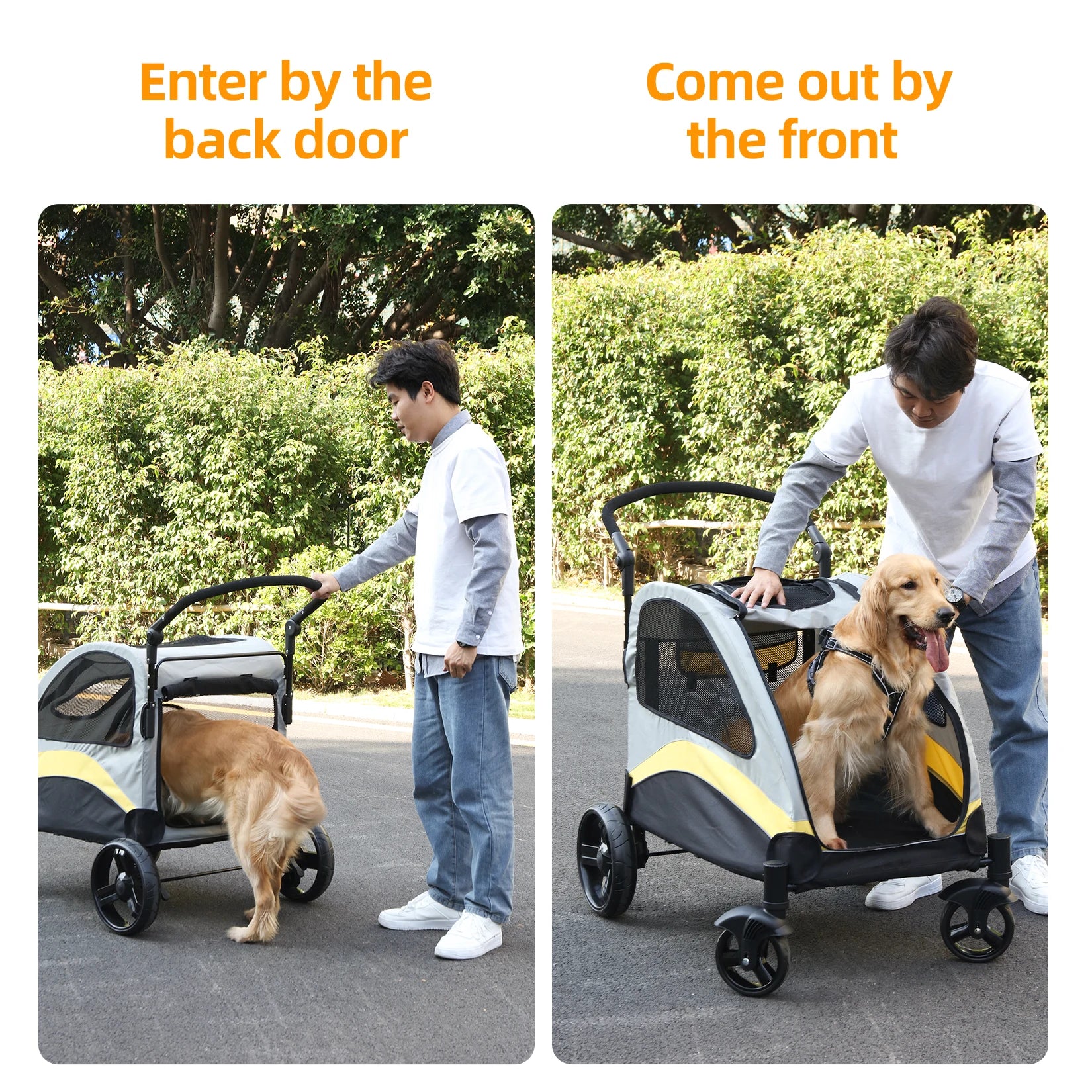 Portable Large Dog Travel Carriage Stroller