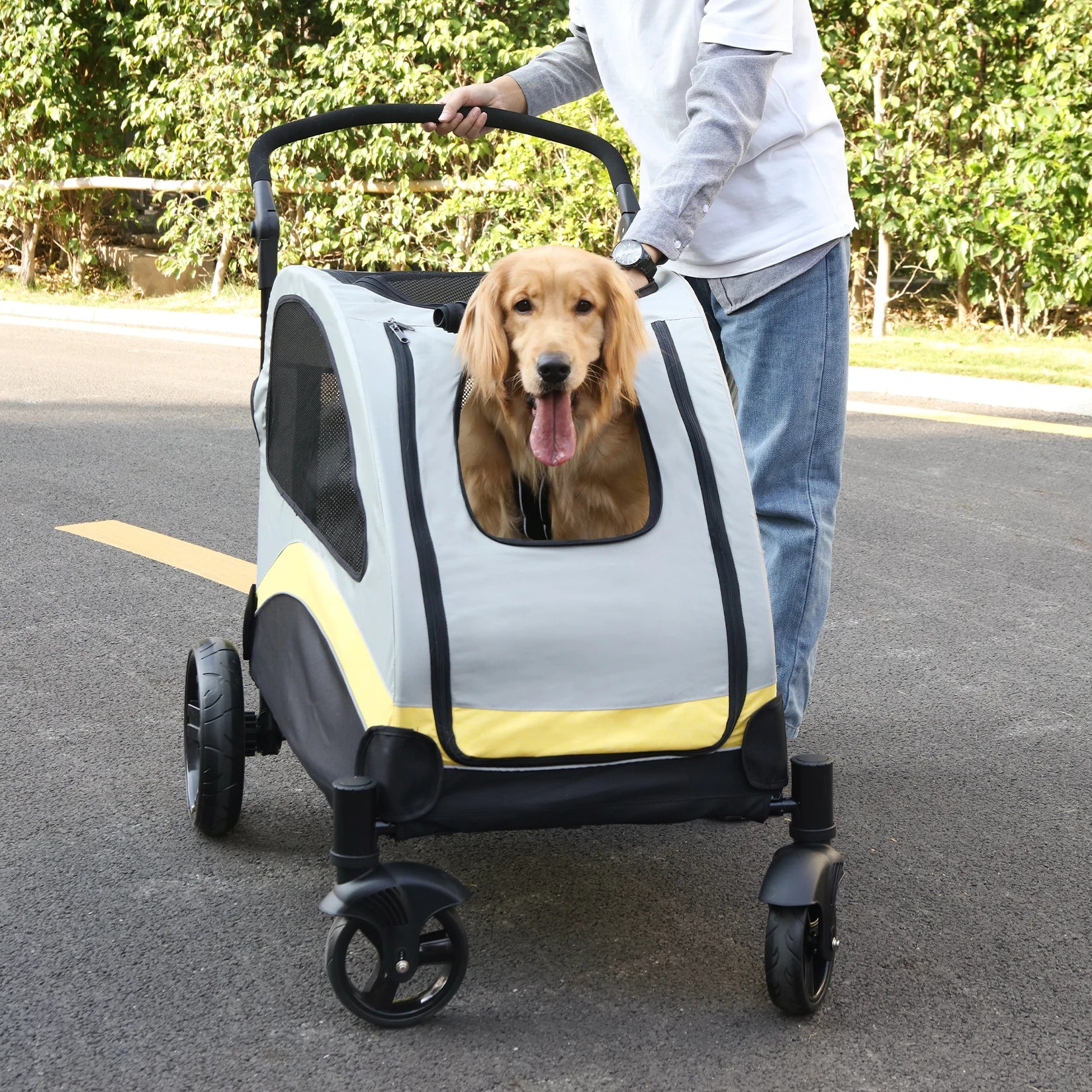 Portable Large Dog Travel Carriage Stroller