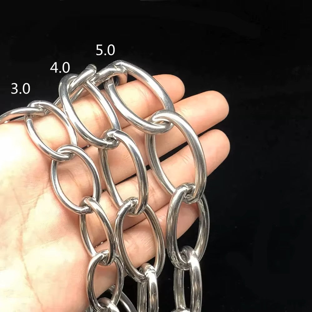Classic Solid Stainless Steel Dog Chain Collar