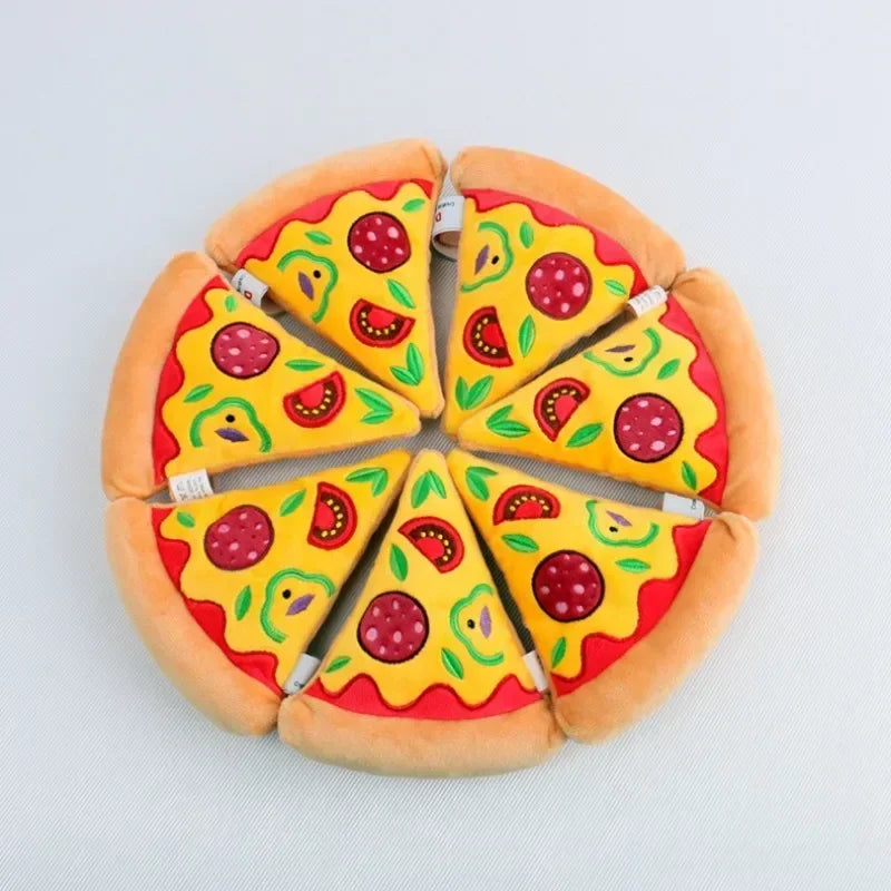 Squeaky Plush Pizza Dog Toy