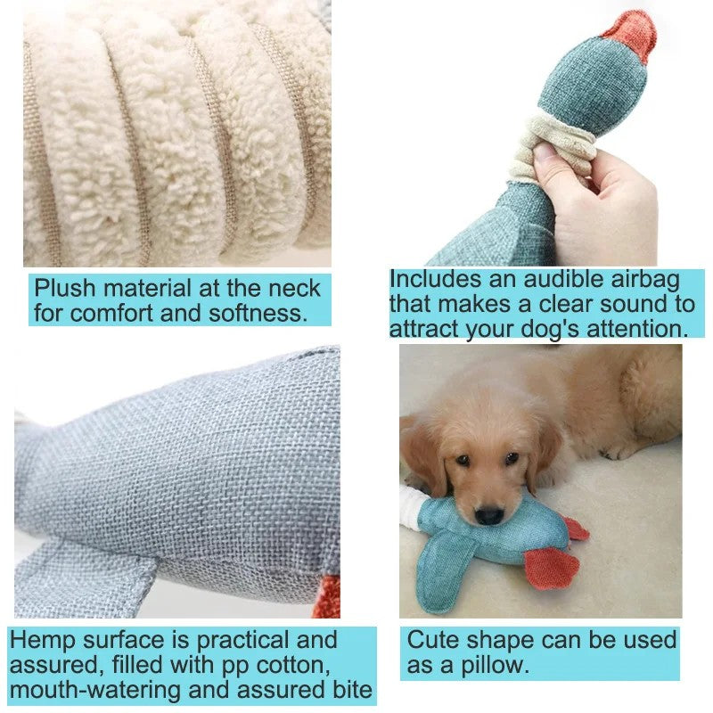 Mallard Duck Plush Dog Toy w/Squeaker