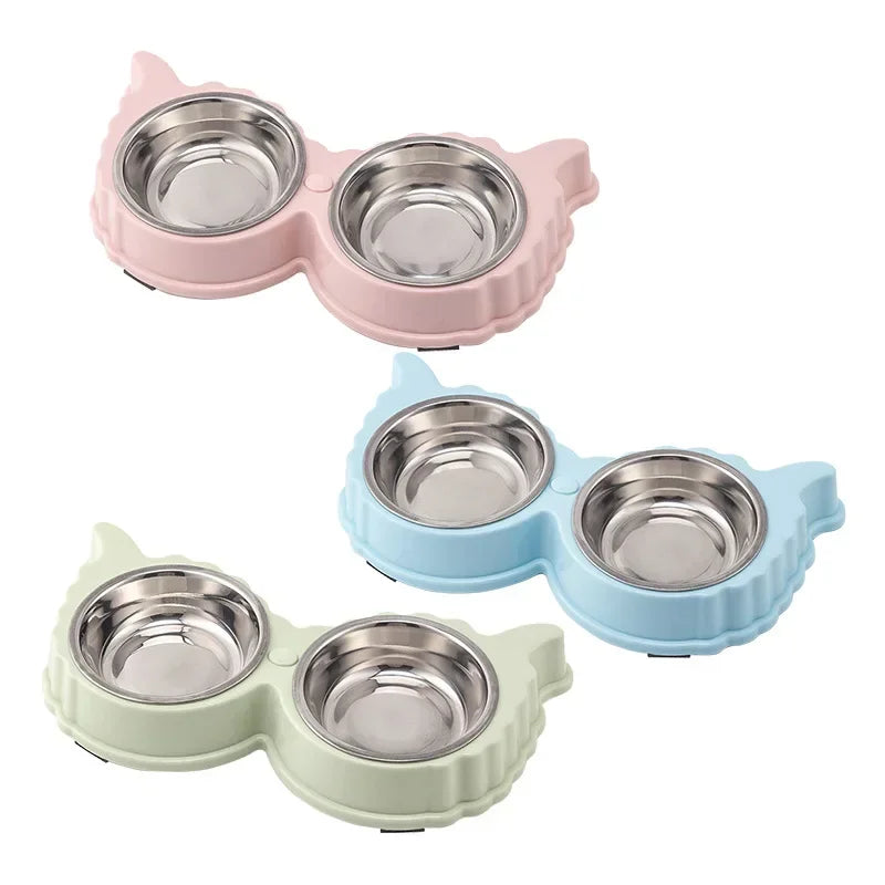 Cute Double Pet Food & Water Bowls