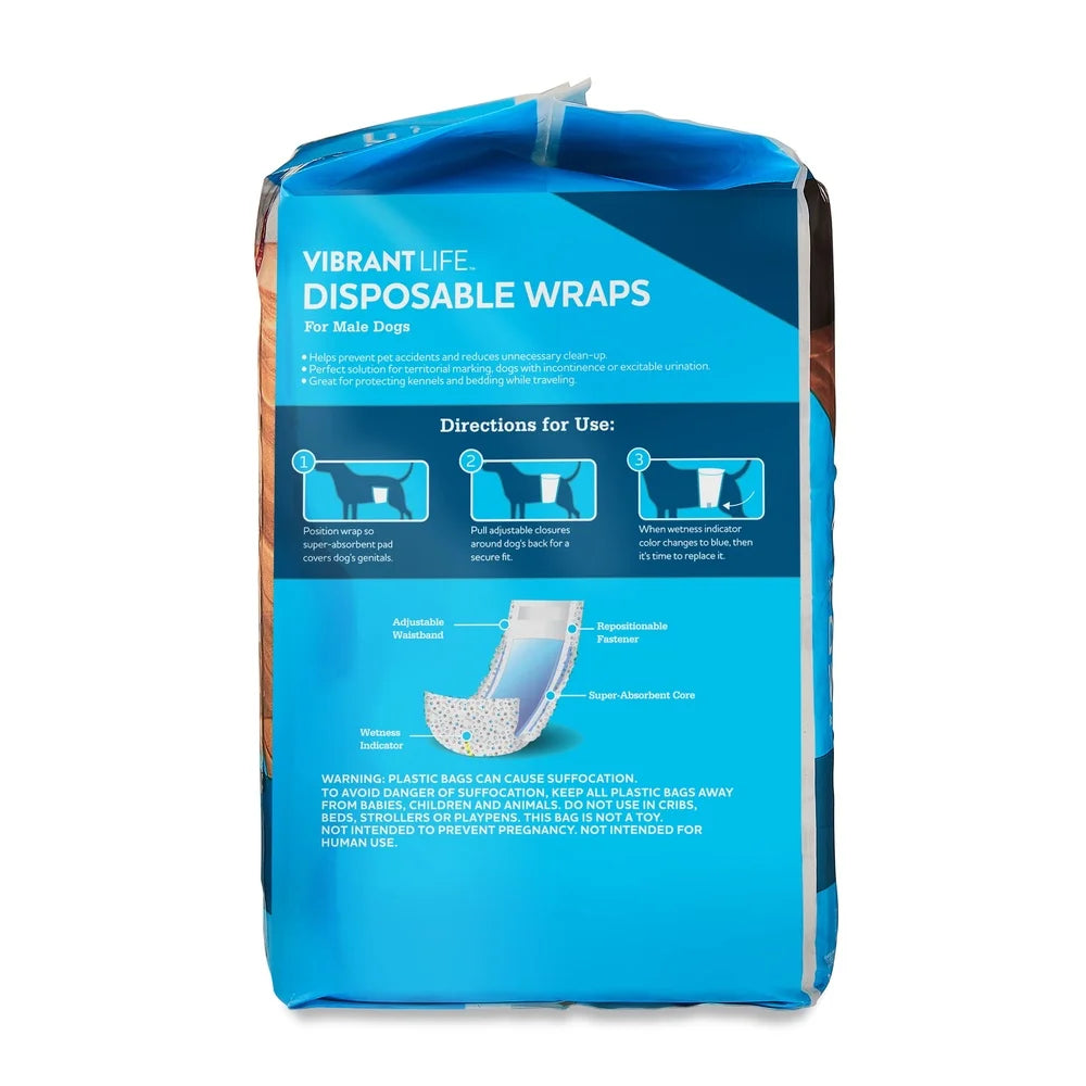 Disposable Super Absorbent Leak-Proof Male Dog Wraps