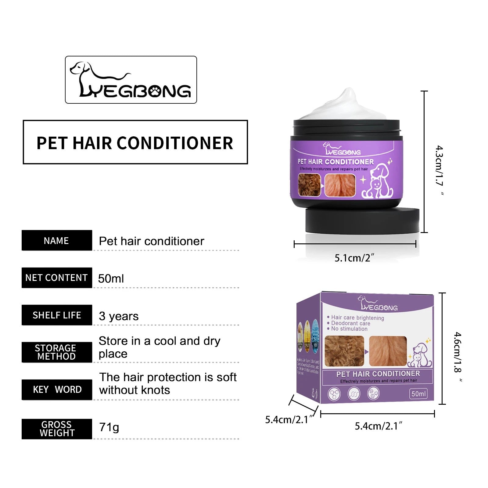 Smoothing Pet Hair Cream Conditioner