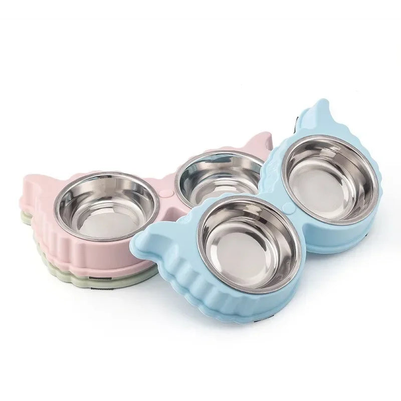 Cute Double Pet Food & Water Bowls