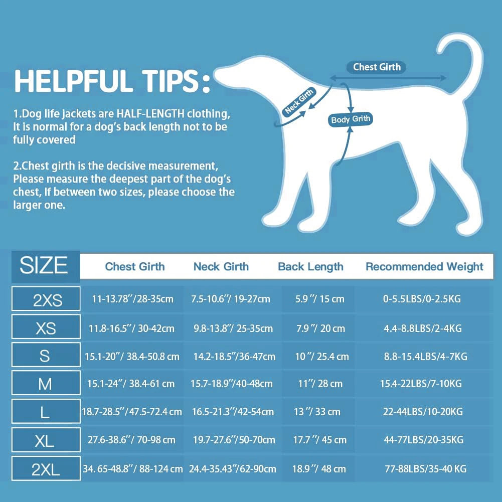 Rip-Stop Adjustable Reflective Dog Life Jacket