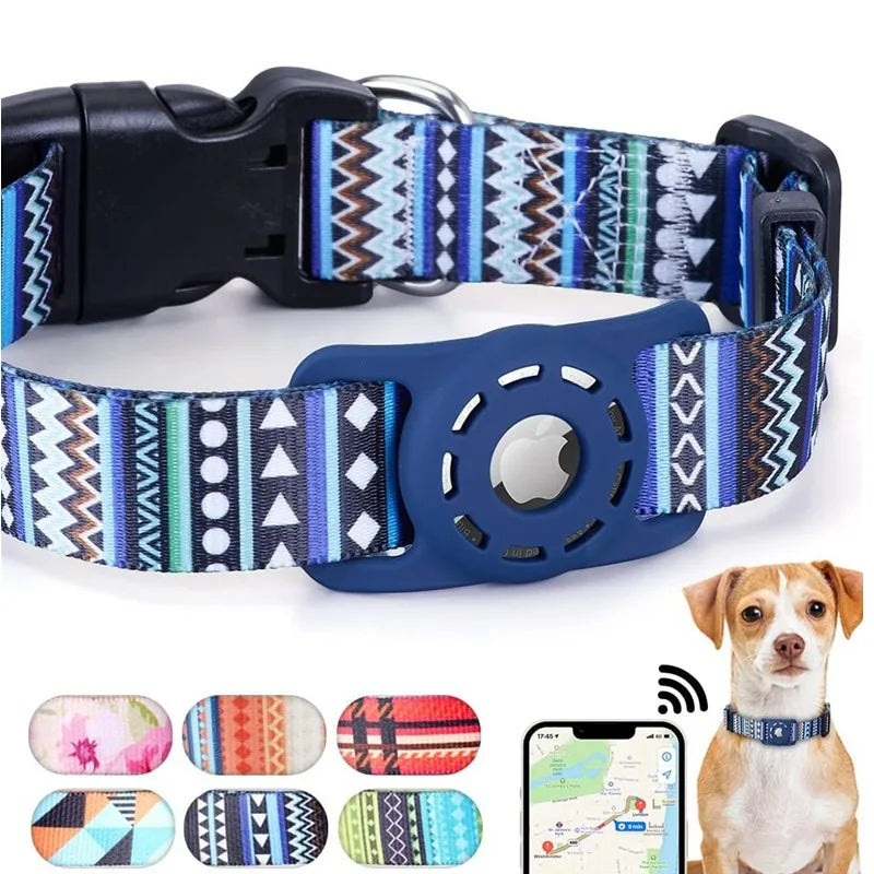 Stylish Reflective AirTag Dog Collar