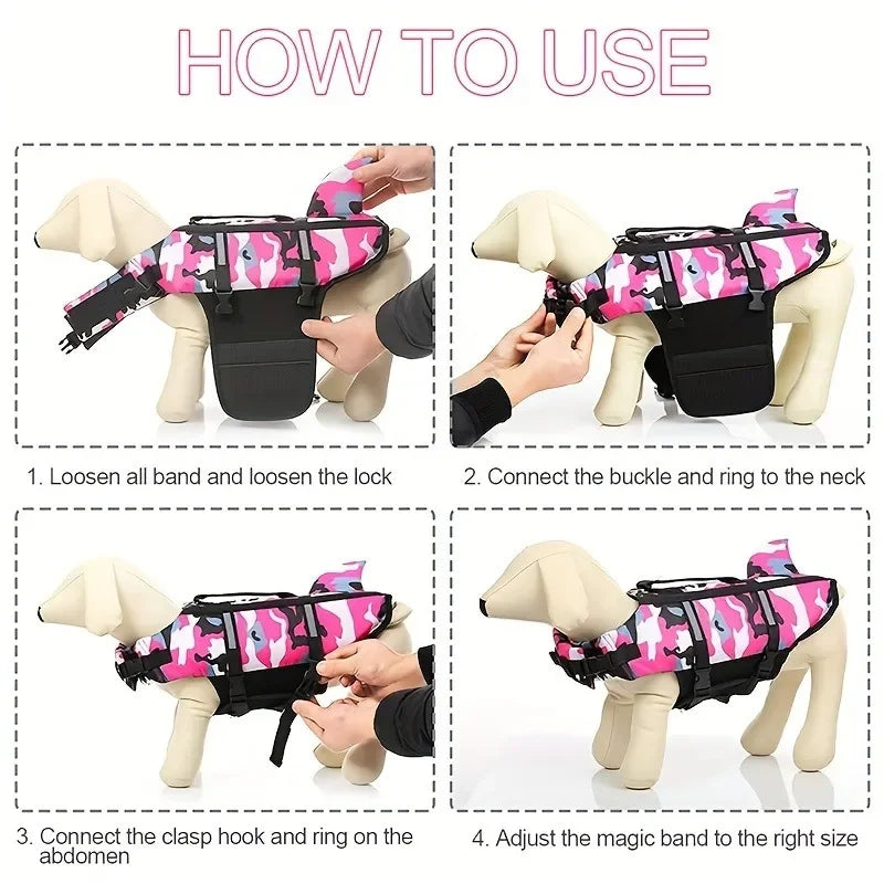 High Performance Shark Fin Design Dog Life Jacket