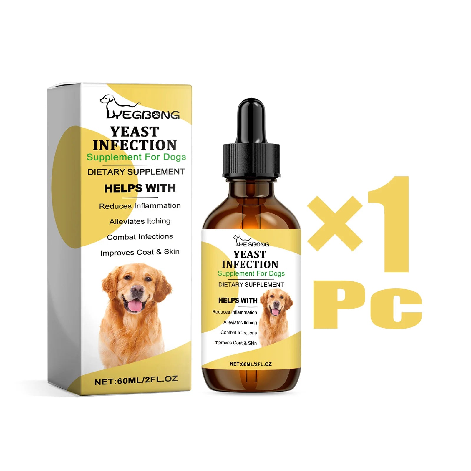 Natural Anti-Inflammatory Pet Yeast Infection Herbal Supplement Drops