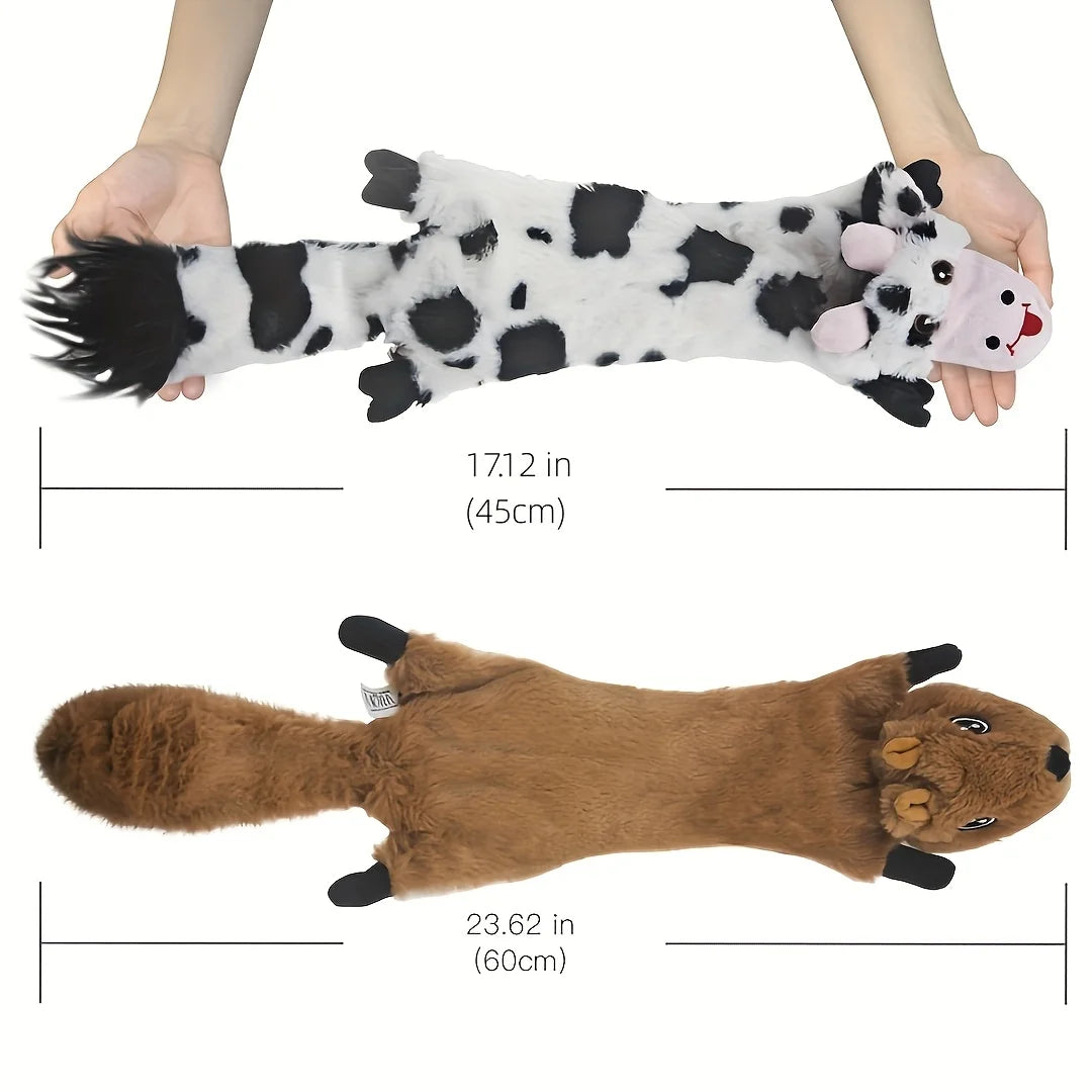 5PC Durable Squeaky No-Stuffing Plush Animal Chew Toys