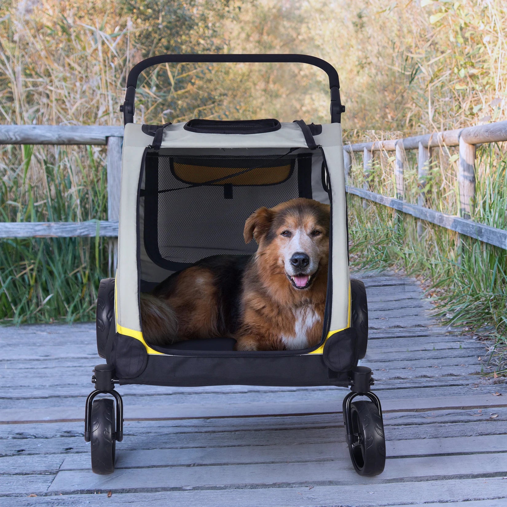 Portable Large Dog Travel Carriage Stroller