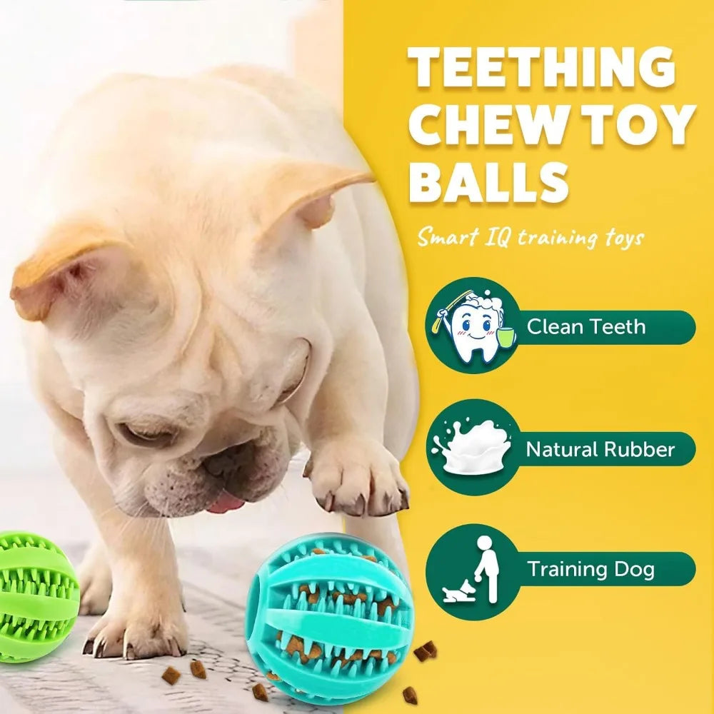 Multi-Pack Squeaky Teething Chew & Treat Balls for Small Dogs