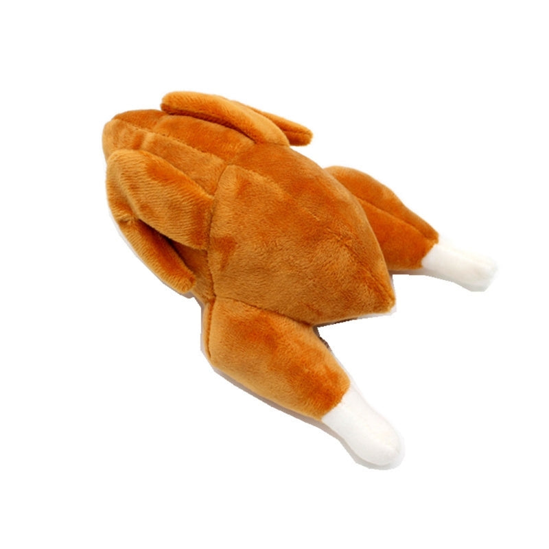 Stuffed Roasted Turkey Plush Squeaky Dog Toy