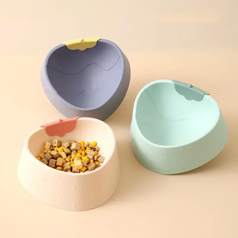 Beautiful Strawberry Pattern Anti-Tumble Pet Bowl