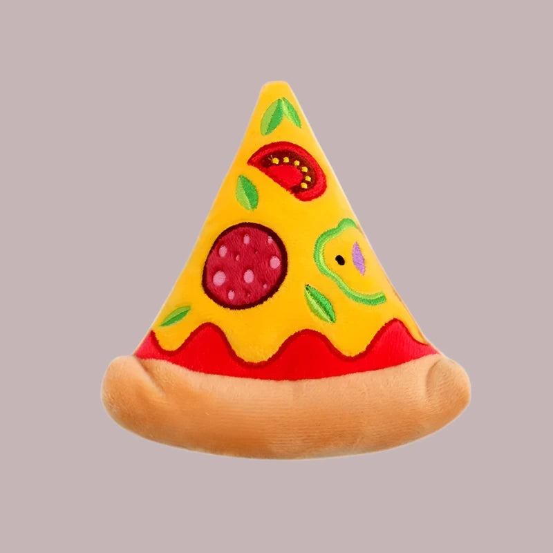 Squeaky Plush Pizza Dog Toy