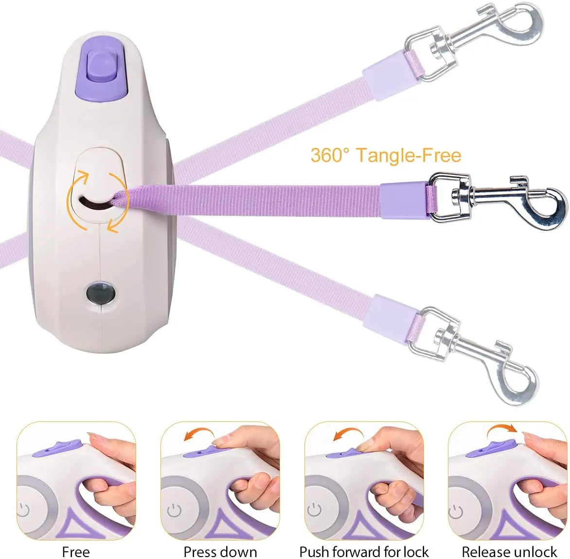 LED Luminous Automatic Retractable Dog Leash