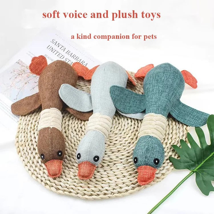 Mallard Duck Plush Dog Toy w/Squeaker