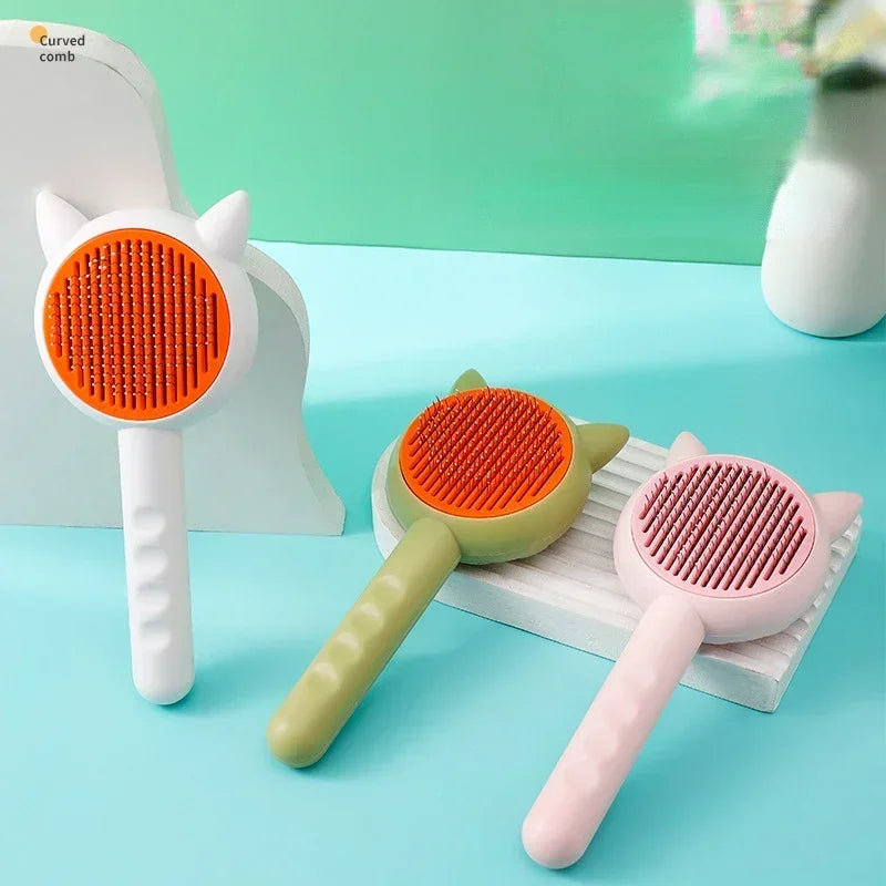 Fun Shaped Self-Cleaning Pet Grooming Brush
