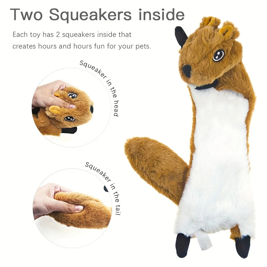 5PC Durable Squeaky No-Stuffing Plush Animal Chew Toys