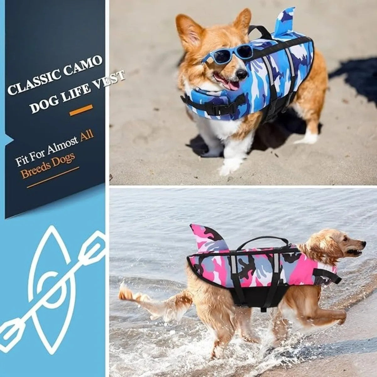 High Performance Shark Fin Design Dog Life Jacket