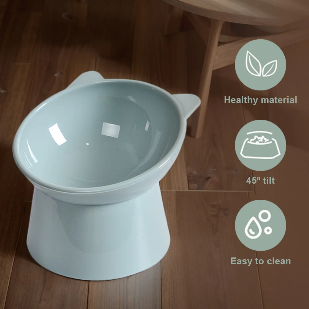 Tilted Ergonomic Raised Pet Food Bowl