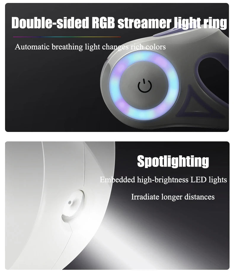 LED Luminous Automatic Retractable Dog Leash