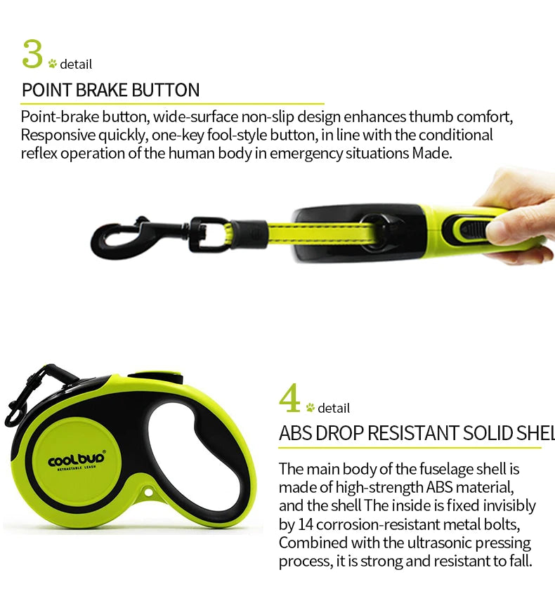 Soft Handle Professionally Crafted Retractable Dog Leash