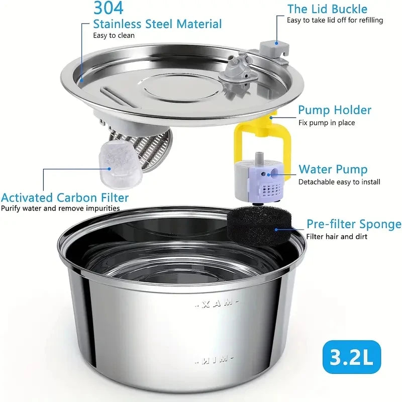 Large Capacity Single Spout Automatic Pet Water Fountain