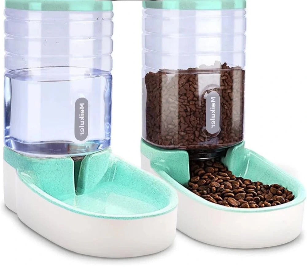 Large Capacity Gravity Pet Food & Water Dispenser Set