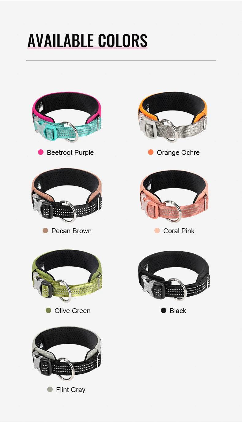 Choke-Free DuPont Reflective Adjustable Dog Collar
