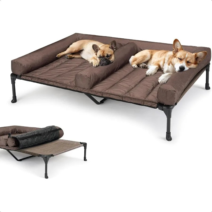 Cooling Elevated Dog Bed w/Removable Double Bed Cushion