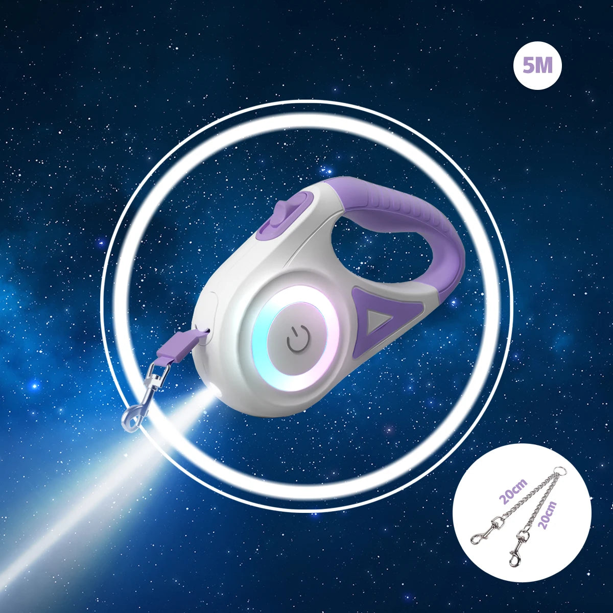 Versatile LED Retractable Lighted Leash