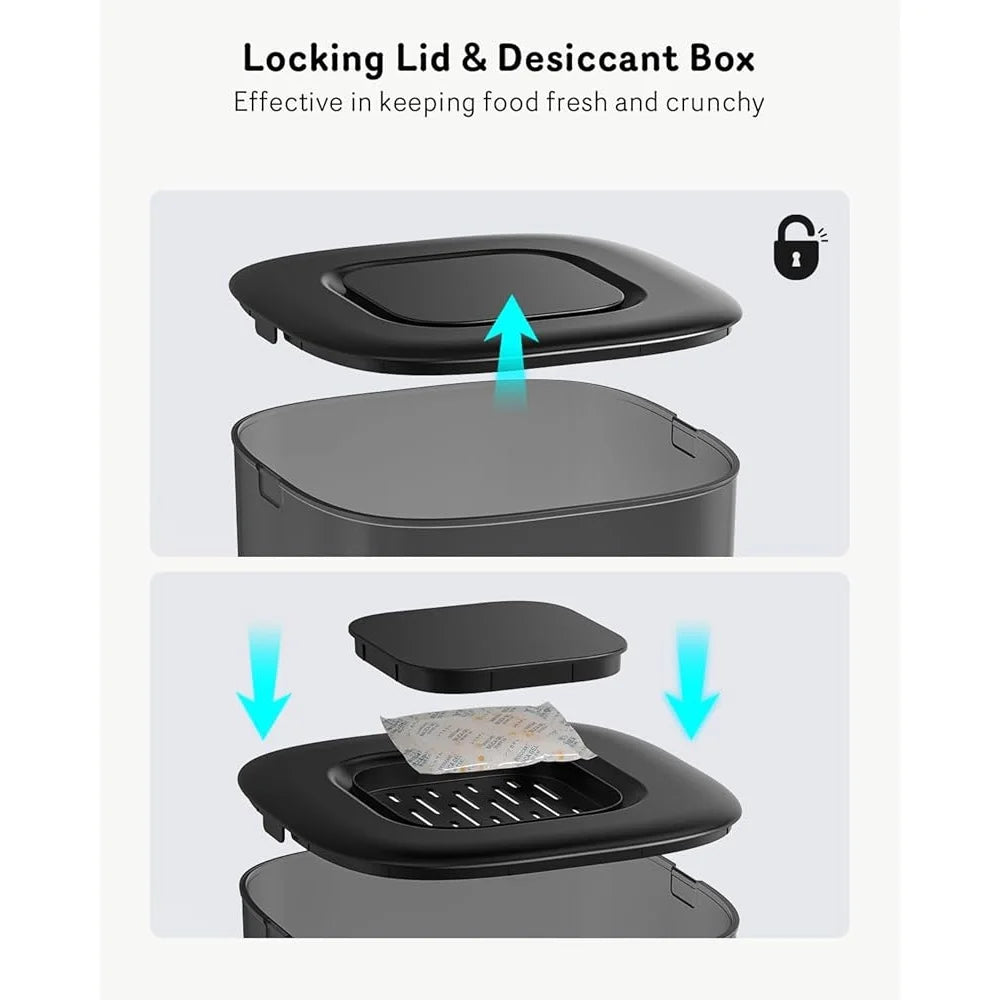 Automatic Pet Food Dispenser w/Battery Backup & Double Lock Security