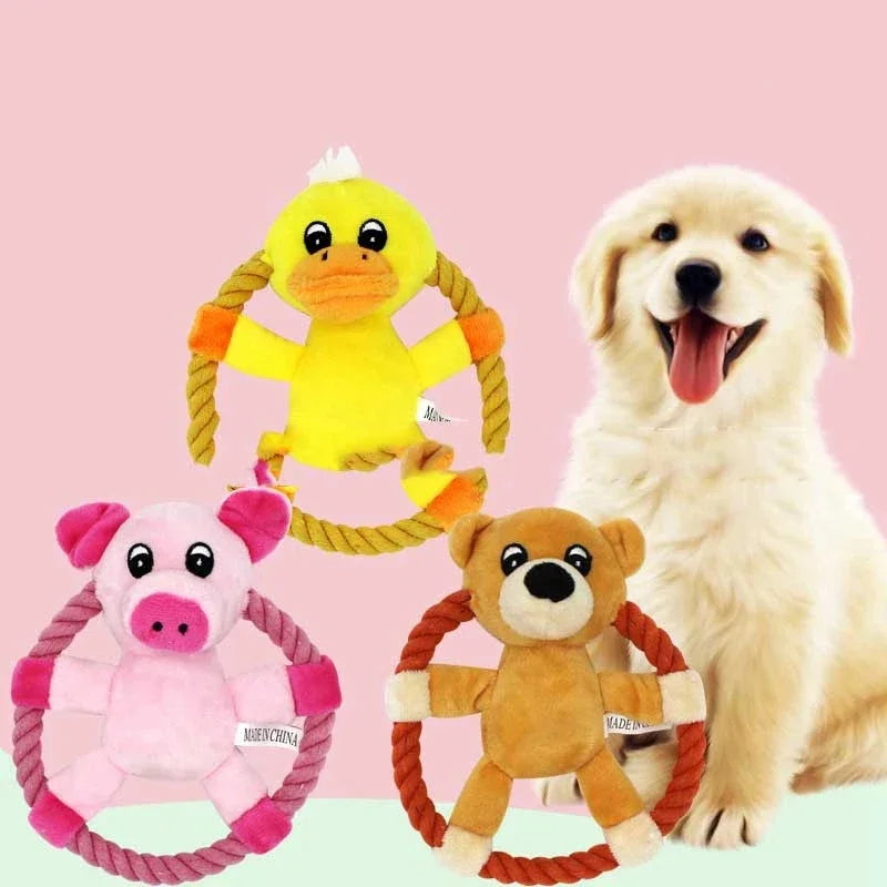 Cartoon Cotton Rope Dog Fetch Toys
