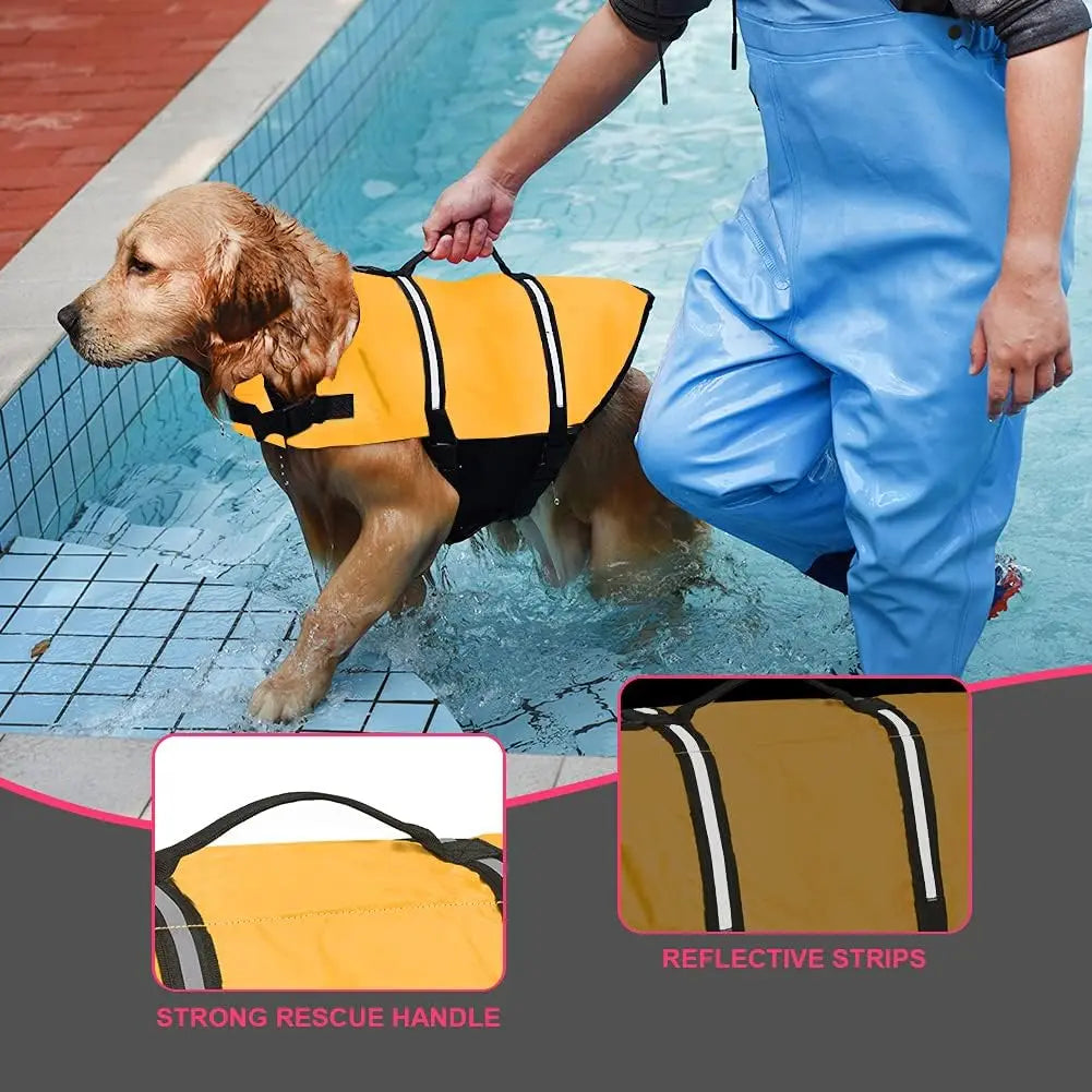 Rip-Stop Adjustable Reflective Dog Life Jacket