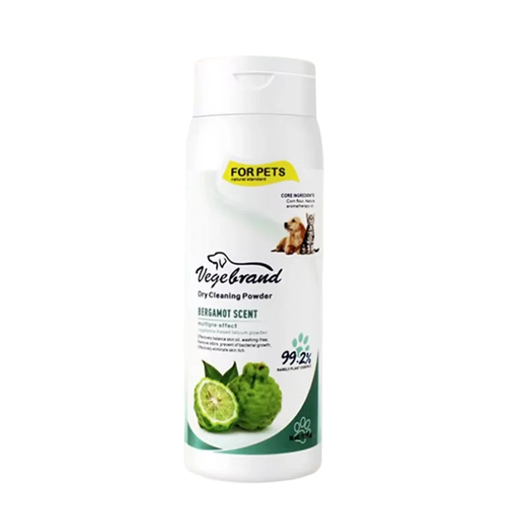 Plant-Based Odor Eliminating Pet Dry Shampoo Powder