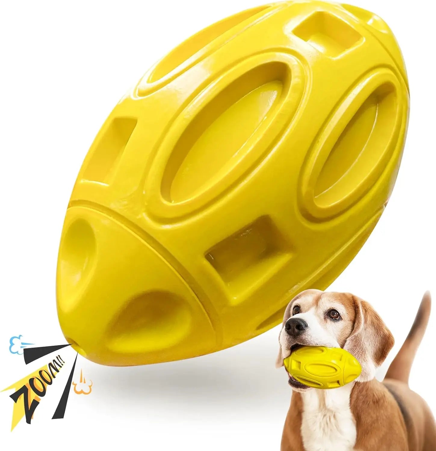 Ultra-Durable Rubber Squeaky Chew & Fetch Dog Ball