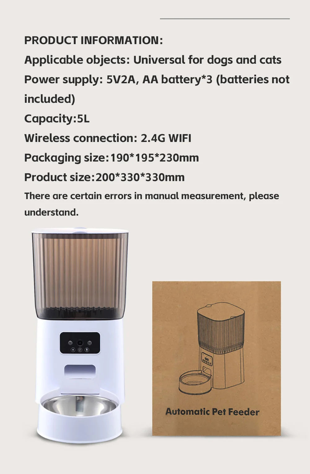 5L Automatic Smart Pet Feeder