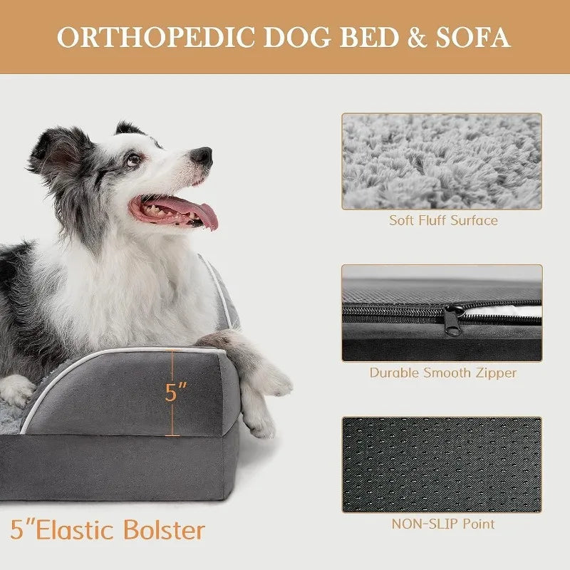 Waterproof XL Orthopedic Foam Pet Bed w/Washable Cover