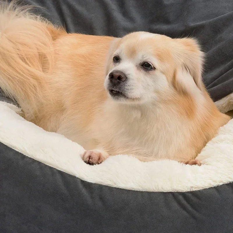 Plush Cozy Donut Cuddler Hooded Pet Bed