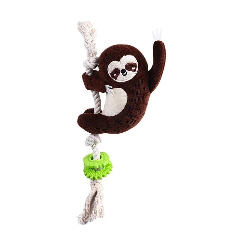 Squeaky Plush Small Dog Cotton Rope Toy