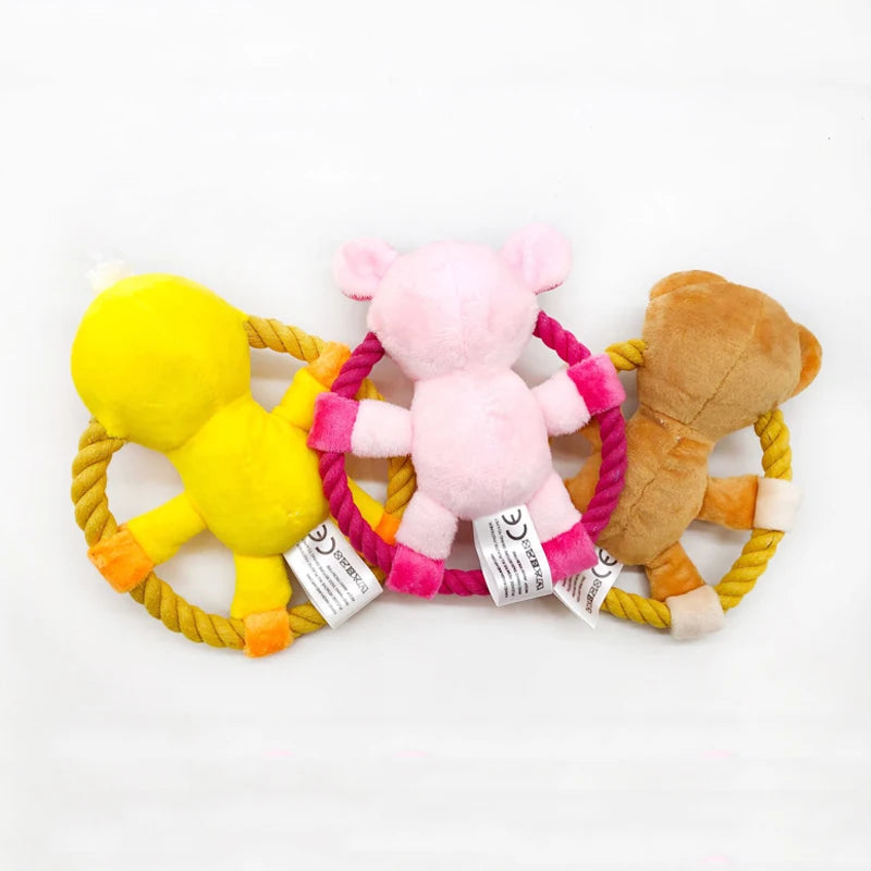 Cartoon Cotton Rope Dog Fetch Toys
