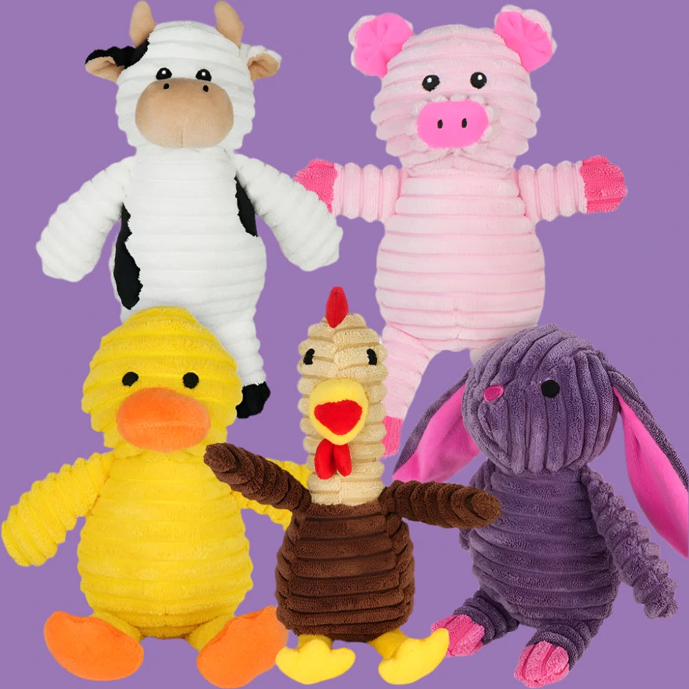 5PC Set Plush Pet Squeaky Toys