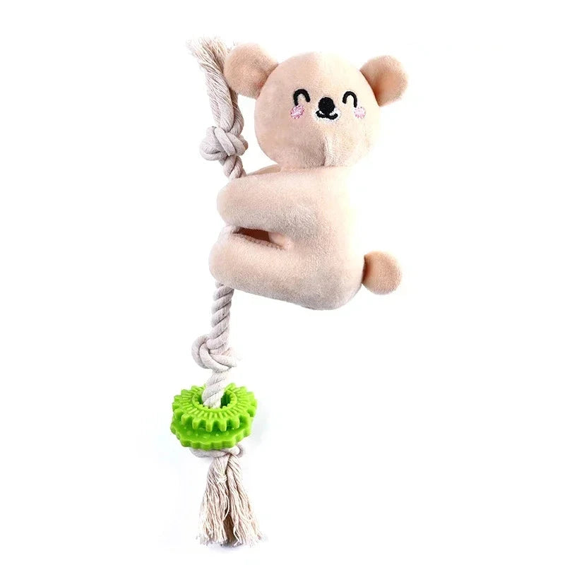 Squeaky Plush Small Dog Cotton Rope Toy
