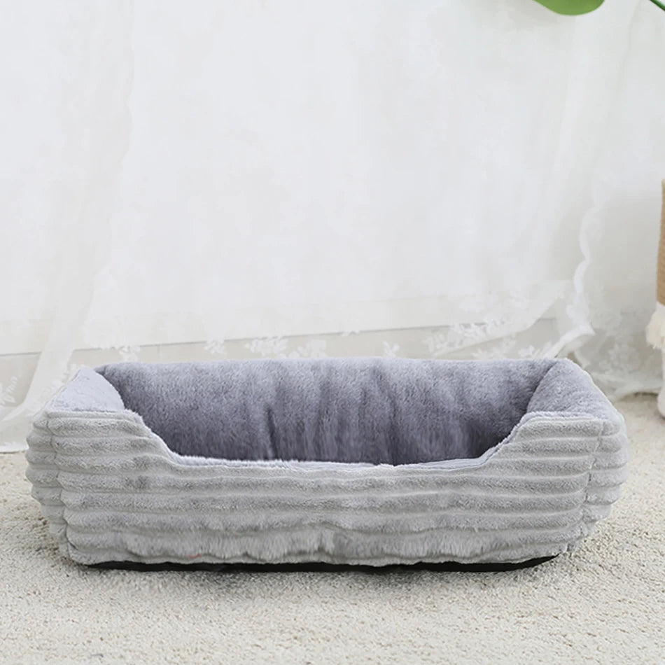 Soft Square Plush Pet Bed
