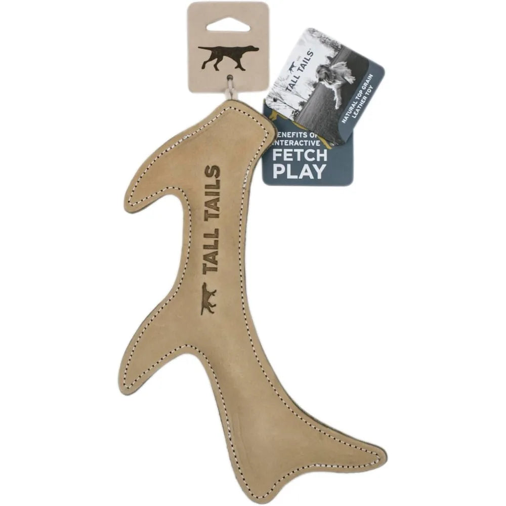 Tall Tails Natural Leather Antler Dog Fetch Toy