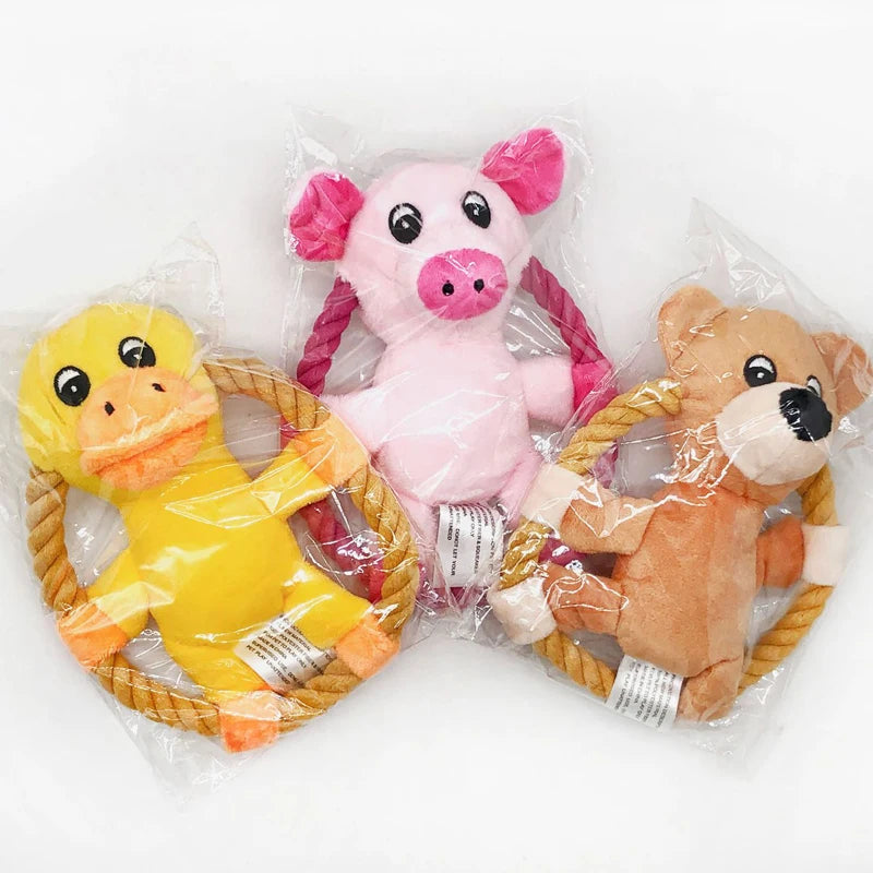 Cartoon Cotton Rope Dog Fetch Toys