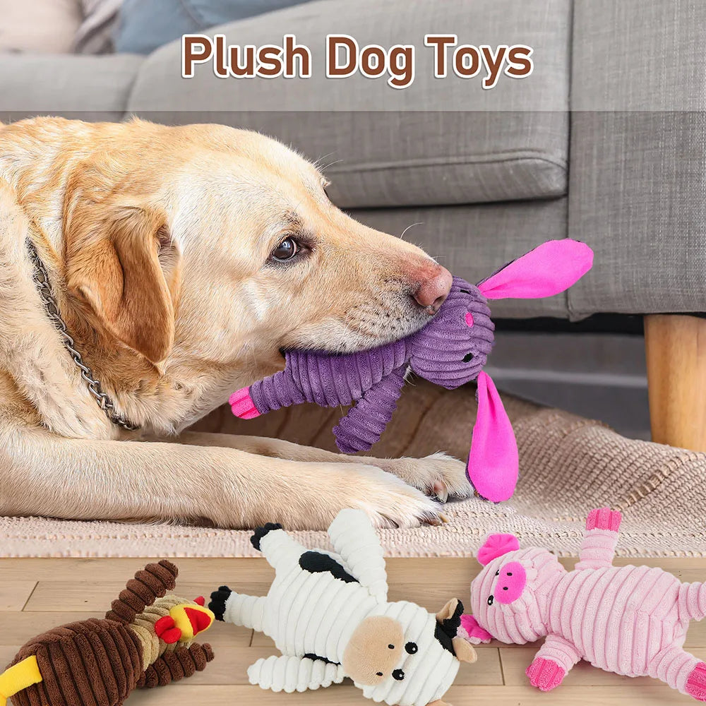 5PC Set Plush Pet Squeaky Toys