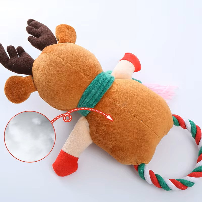 Christmas Series Stuffed Plush Dog Rope Toys